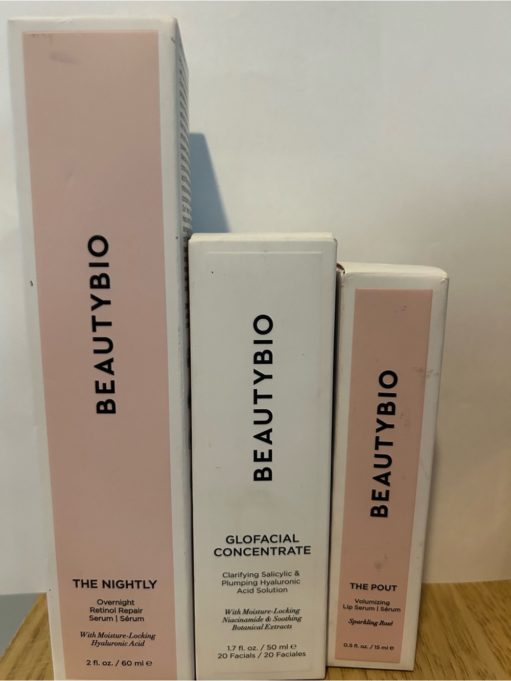 BEAUTYBIO Bundle - Retinol Repair Serum, GloFacial Concentrate, & Pout Lip Serum